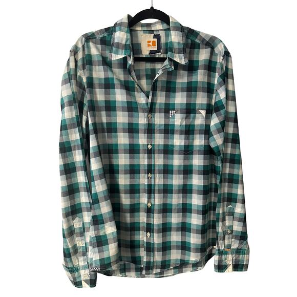 BOSS Orange green plaid button down shirt - M - Picture 1 of 2